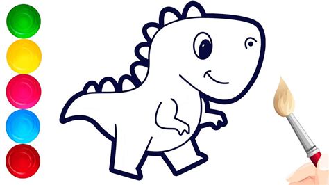 How to Draw Cute Dinosaurs | Step by Step | Easy drawings, Cute drawings, Dinosaur drawing