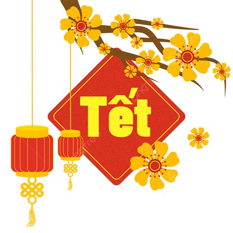 Vietnamese Happy New Year Apricot Flowers Blessing Decoration, Vietnam ...