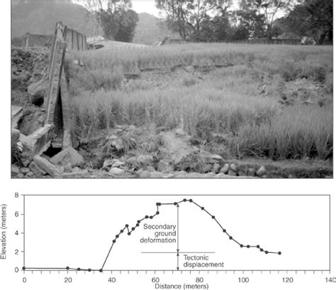 23 Photograph and topographic profile of scarp produced during the 1999 ...