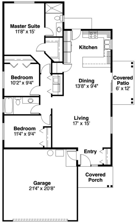 House Plan 035-00313 - Ranch Plan: 1,317 Square Feet, 3 Bedrooms, 2 ...