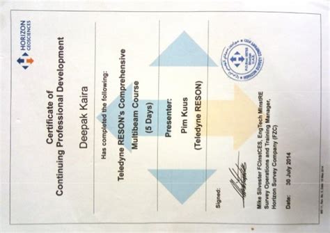 Professional development certificate