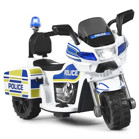 6V Kids Ride On Police Motorcycle Trike 3-Wheel w/ Headlight and ...