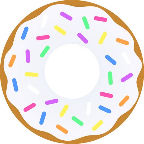 Vanilla Donut With Sprinkles - Free Clip Art