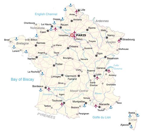Map of France - Cities and Roads - GIS Geography