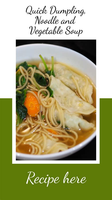 Quick Dumpling, Noodle and Vegetable Soup - Cooking for Busy Mums