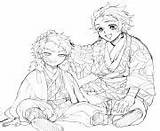 Tanjiro And Sabito Demon Slayer Coloring Page Printable sketch template