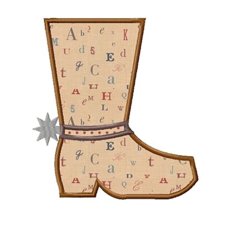 Cowboy Boot Applique Machine Embroidery Design - Rivermill Embroidery