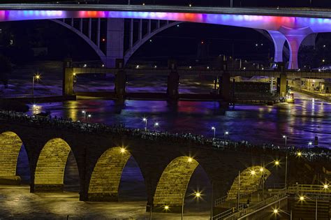 Watching Fireworks from Stone Arch Bridge Photograph by Mark Harrington ...