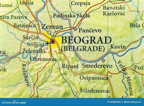 Geographic Map of European Country Serbia with Belgrade City Stock Image - Image of serb ...