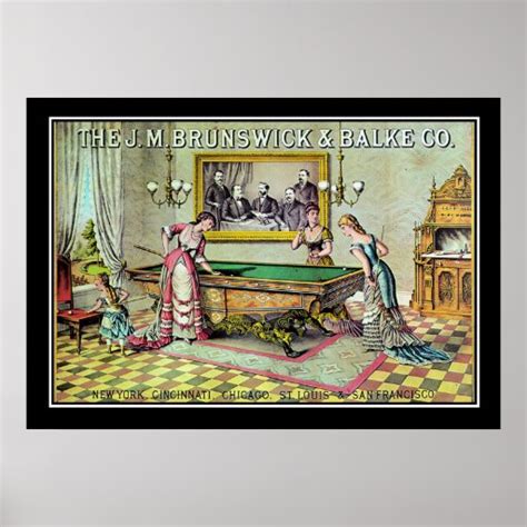 Vintage Billiards Game Poster Print Posters | Zazzle