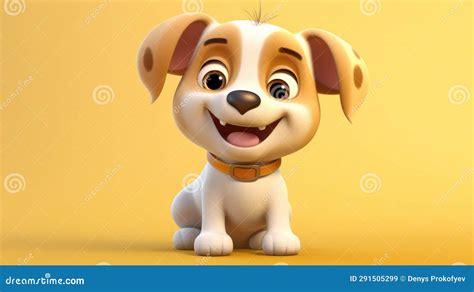 Cute dog cartoon stock illustration. Illustration of cheerful - 291505299