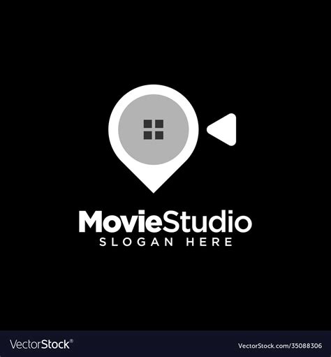 Movie studio logo design template Royalty Free Vector Image