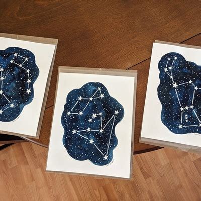 Original Orion Constellation Painting, Aquarelle Night Sky Star Wall ...