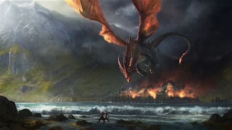 J. R. R. Tolkien, Fantasy Art, Dragon, The Hobbit, Smaug, The Lord Of The Rings Wallpapers HD ...