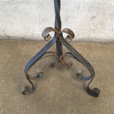 Vintage Tall Heavy Wrought Iron Plant Stand
