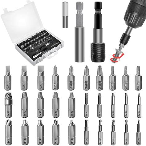 33pcs Damaged Screw Extractor Set, Stripped Screws Remover with ...