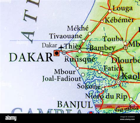 Geographic map of Senegal with capital city Dakar Stock Photo - Alamy