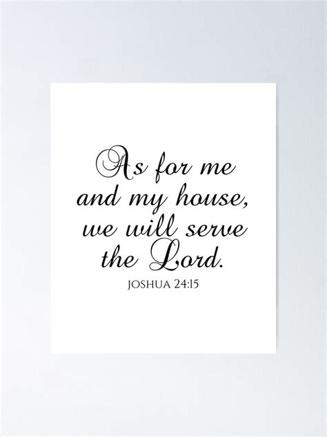 "As For Me And My House We Will Serve The Lord - Bible Verse" Poster for Sale by IchthysElement ...