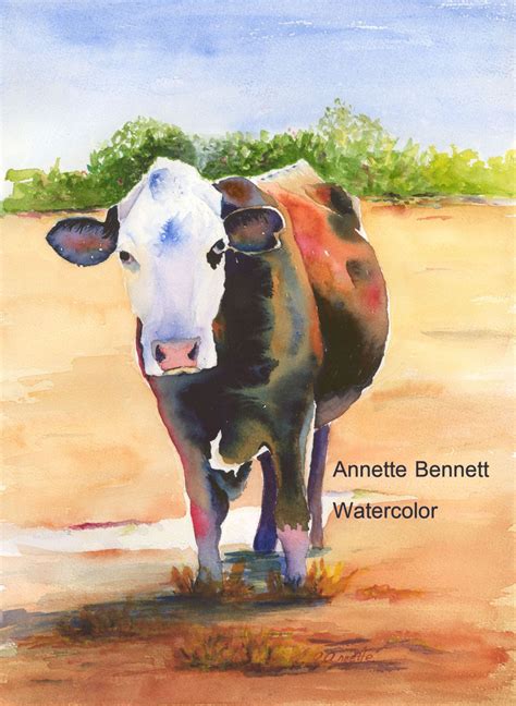 Black Baldie Hereford Angus cross home decor by AnnetteBennett | Cow painting, Face watercolor ...