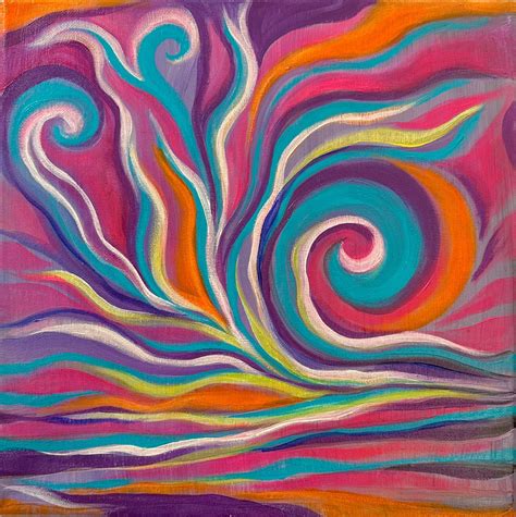 Colorful Swirls Art Painting Original Acrylic Painting 'in the Wake ...