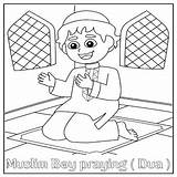 Ramadan Mubark Coloring Page  Muslim Boy Praying Dua Sheet sketch template