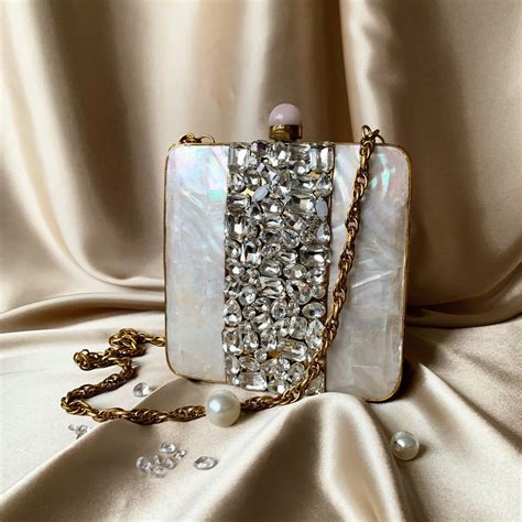 Mother of Pearl stone embellished handmade clutch handbag Atiya Choudhury | eBay in 2020 ...