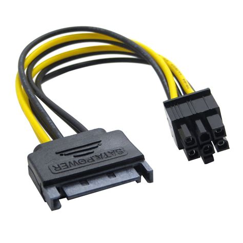 SATA POWER TO 6 PIN PCIe GRAPHICS CARD POWER CABLE CoNNECToR