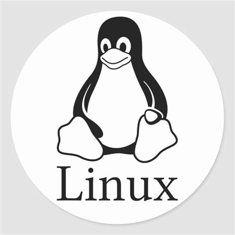 Linux Logo w/ Tux the Linux Penguin Classic Round Sticker | Zazzle | Linux, Computer basics ...