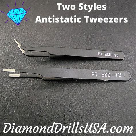 DiamondDrillsUSA - Round Tip Diamond Painting Tweezers Anti-static Metal