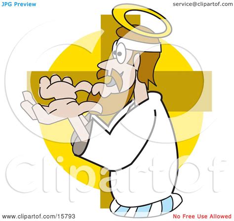 Jesus Holding His Hands Out At The Cross Clipart Illustration by Andy ...