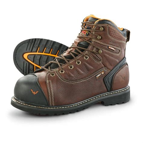 Thorogood Men's Waterproof Composite Safety Toe Work Boots, Brown - 641037, Work Boots at ...