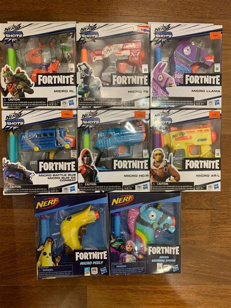 Nerf Microshots Fortnite Series set of 6+2 Blasters (Micro Llama, Micro ...