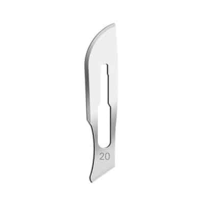 #20 Scalpel Blades, Stainless Steel, Sterile, 100 Pack - AJ209 | Mopec