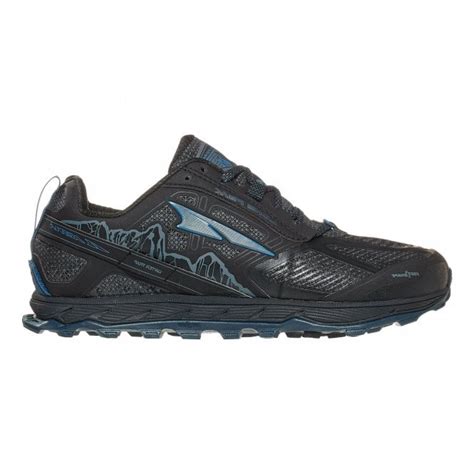 Lone Peak 4 Low RSM (Waterproof) Mens ZERO DROP Trail Running Shoes Black/Blue at NorthernRunner.com