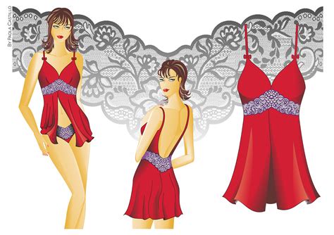 Lingerie illustrations: women's underwear and nightclothes