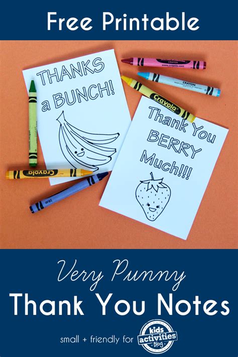 Free Printable: Very Punny Thank You Notes | Printable thank you notes ...