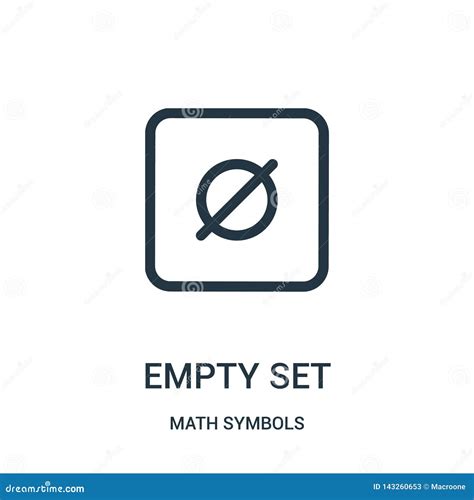 Empty Set Icon Vector from Math Symbols Collection. Thin Line Empty Set ...