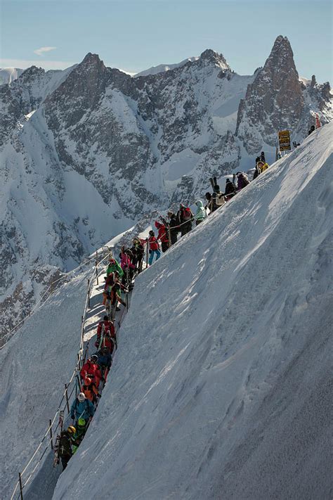 Descent Of The Aiguille Du Midi Summit Station For Departure To The ...