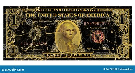 1 Dollar Banknote Golden George Washington , U.S Stock Image - Image of ...