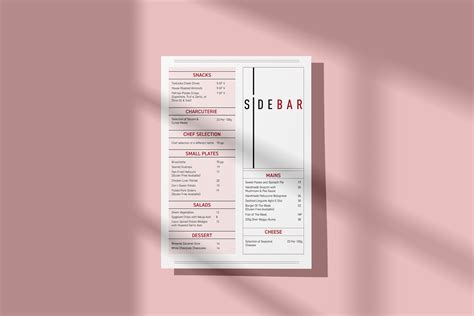 Simple Menu Design on Behance