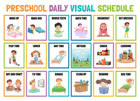 Preschool Visual Daily Schedule - 10 Free PDF Printables | Printablee