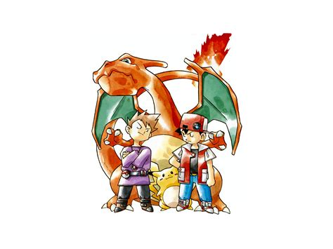 Pokémon Red and Blue HD Wallpaper: Red, Blue, Pikachu, and Charizard