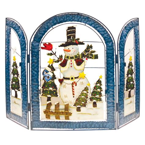 8 Units of CHRISTMAS SNOWMAN DECO HAND PAINTED FIREPLACE SCREEN 22 X 30 WIDE - at ...