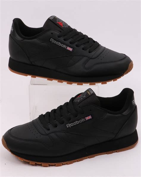 Reebok Classic Leather Gum Sole Trainers in Black | 80s Casual Classics