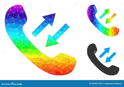 Vector Triangle Filled Phone Talking Icon with Spectrum Gradient Stock ...