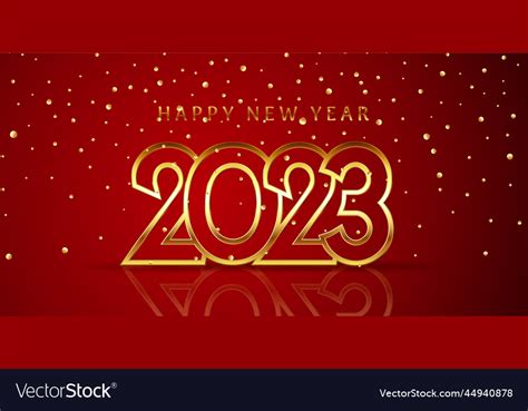 Happy new year banner with gold confetti Vector Image