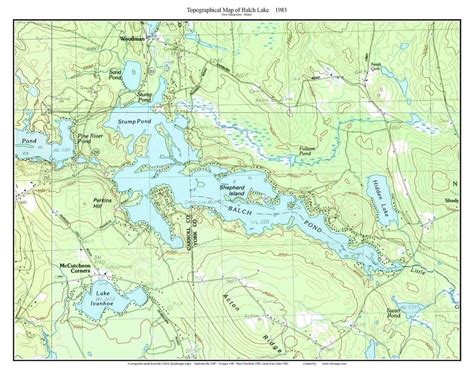 Amazon.com: Balch Lake 1983 Old Topographic Map USGS Custom Composite Reprint - Maine: Handmade