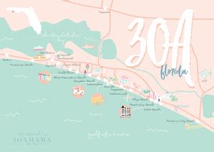 30A Map Illustration – 30A Mama