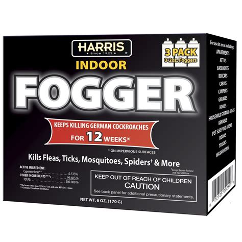 HARRIS 12 Week Indoor Insect Fogger, 3 Pack, for Roaches, Fleas, Ticks, Mosquitos, Spiders and ...