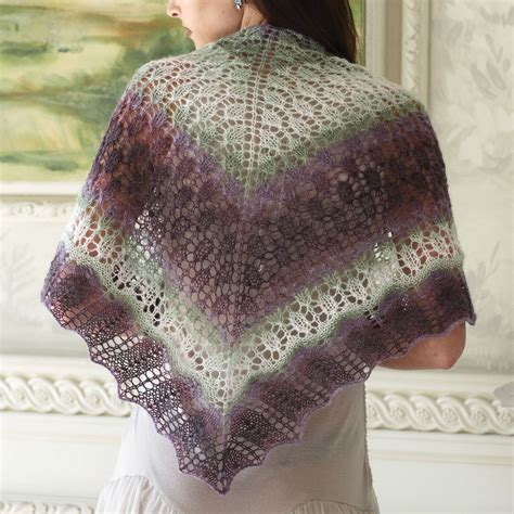 Free Intermediate Patons Pretty Triangle Shawl Knit Pattern ...